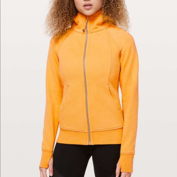 lululemon athletica Tops - Lululemon Scuba Hoodie Heathered Honey Lemon Sz 6